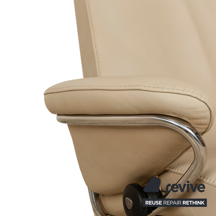 Stressless Jazz Leder Sessel Creme manuelle Funktion