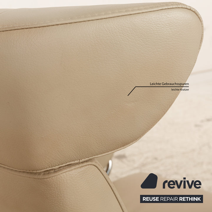 Stressless Jazz Leder Sessel Creme manuelle Funktion