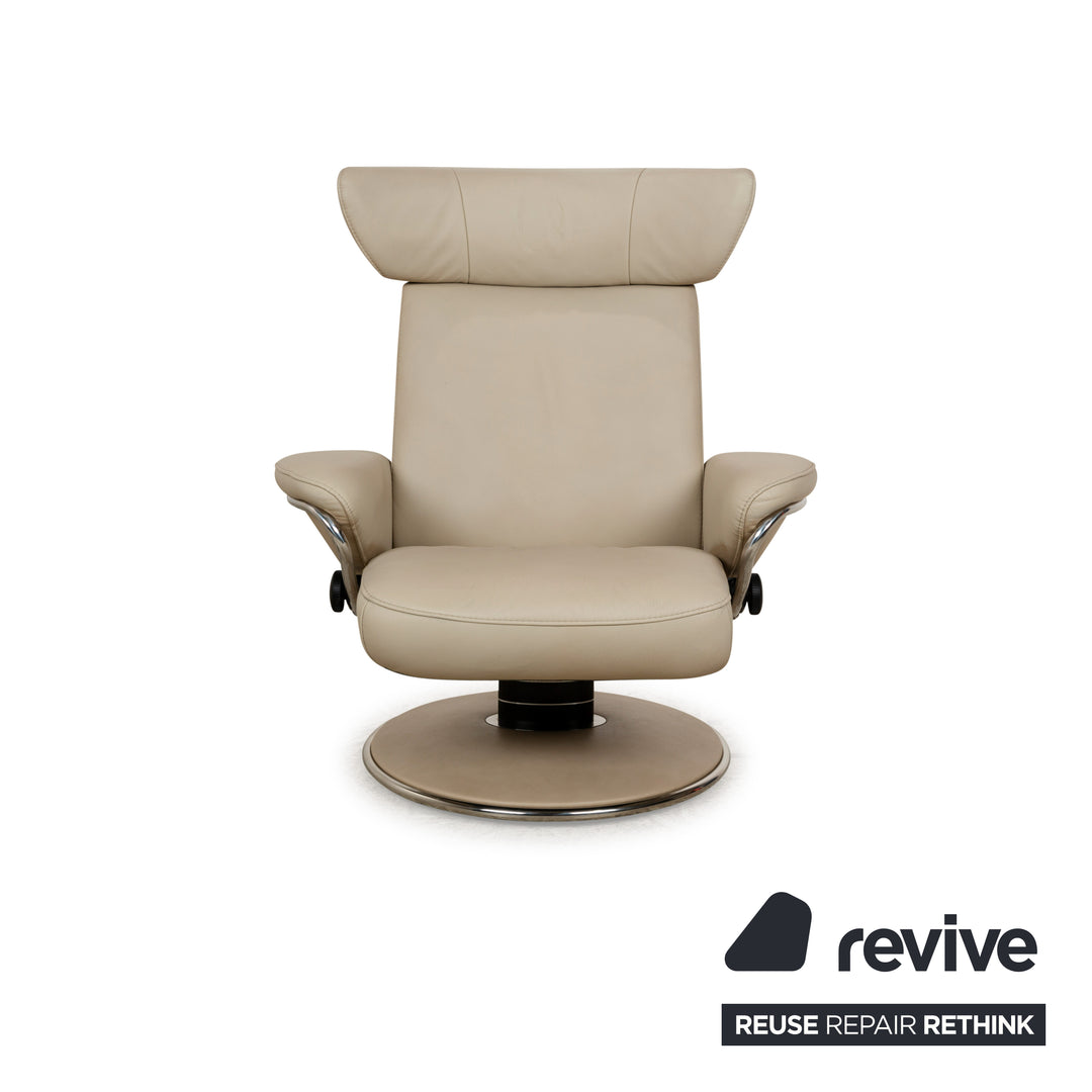 Fauteuil Stressless Jazz en cuir crème à fonction manuelle