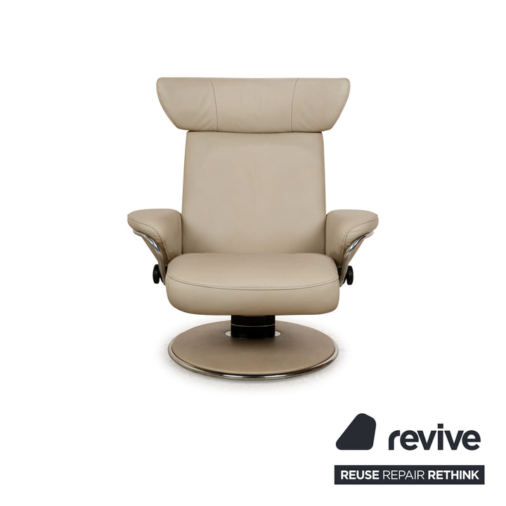Stressless Jazz Leder Sessel Creme manuelle Funktion