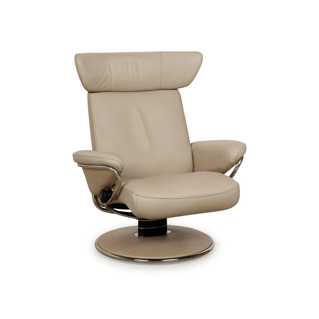 Fauteuil Stressless Jazz en cuir crème à fonction manuelle