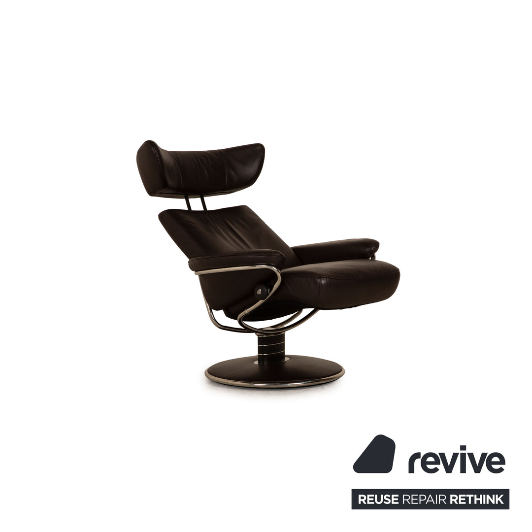 Stressless Jazz Leder Sessel Braun Dunkelbraun Größe M inkl. Hocker