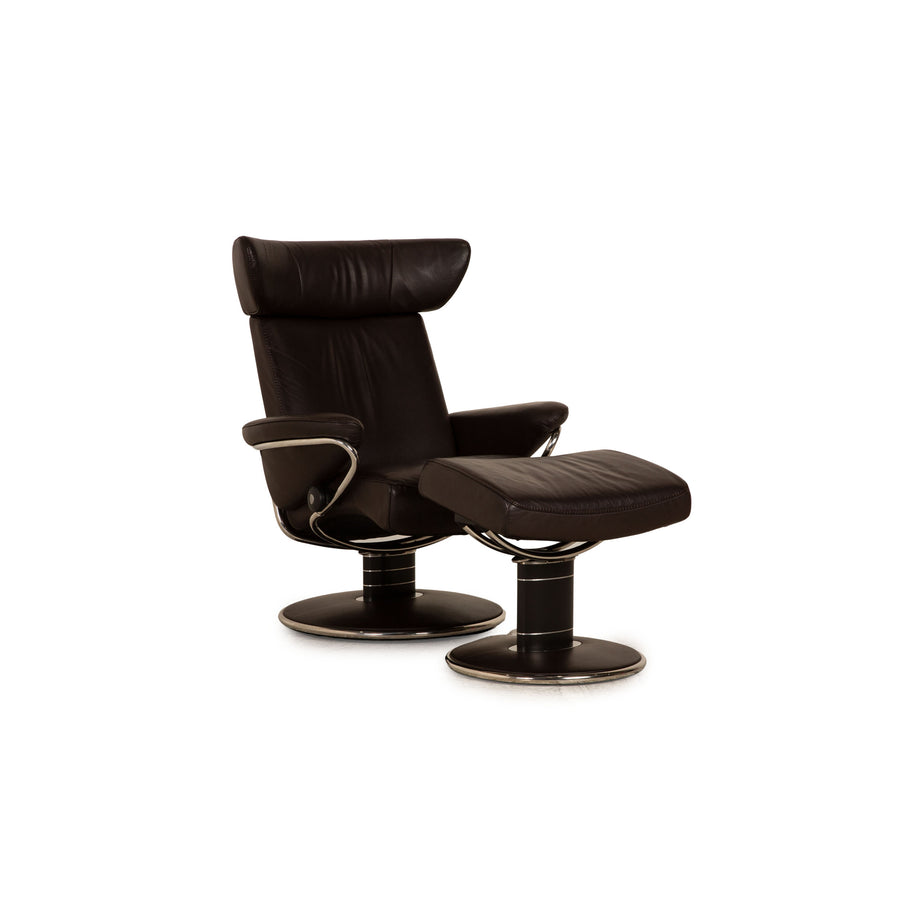 Stressless Jazz Leder Sessel Braun Dunkelbraun Größe M inkl. Hocker