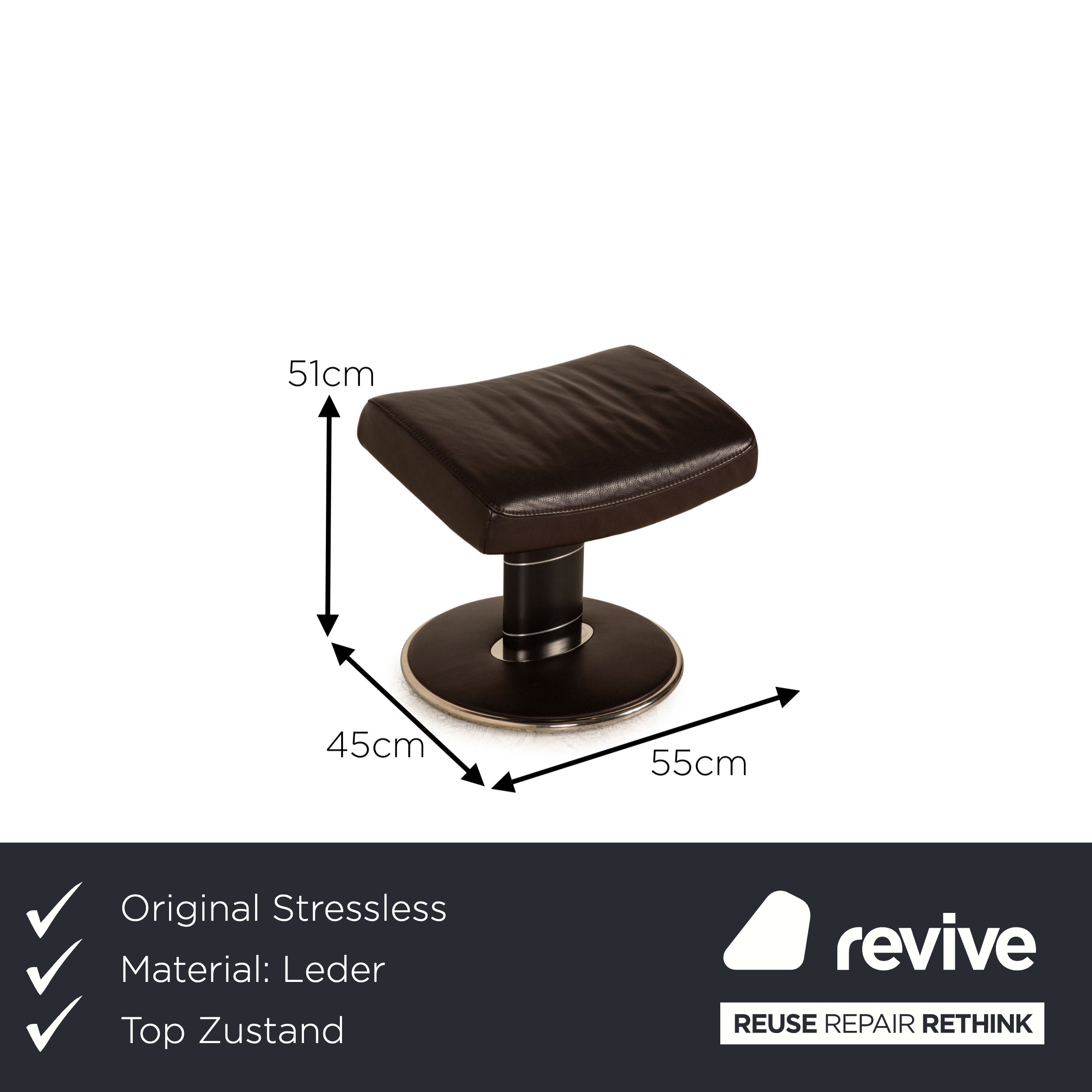 Stressless Jazz Leder Sessel Braun Dunkelbraun Größe M inkl. Hocker