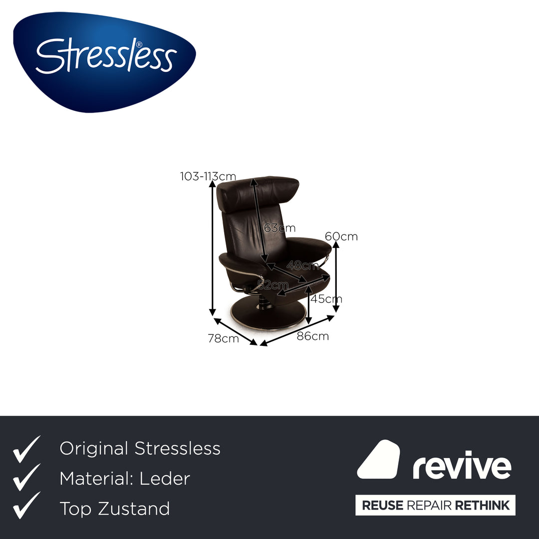 Stressless Jazz Leder Sessel Braun Dunkelbraun Größe M inkl. Hocker