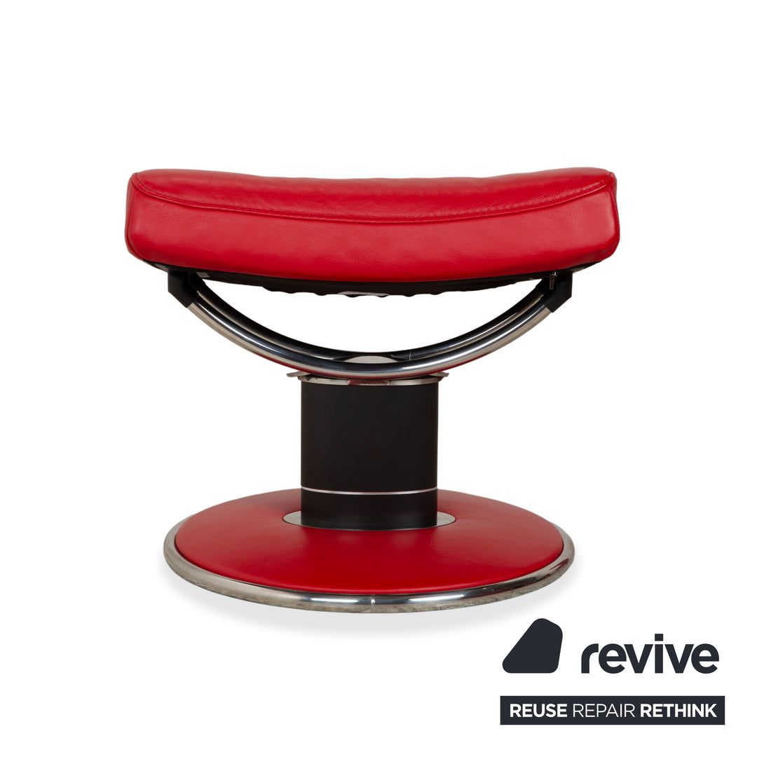 Fauteuil inclinable Stressless Jazz en cuir rouge chili, taille M, à réglage manuel, avec appui-tête