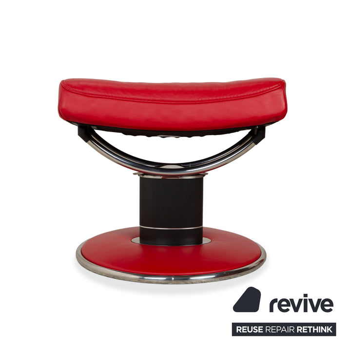 Fauteuil inclinable Stressless Jazz en cuir rouge chili, taille M, à réglage manuel, avec appui-tête