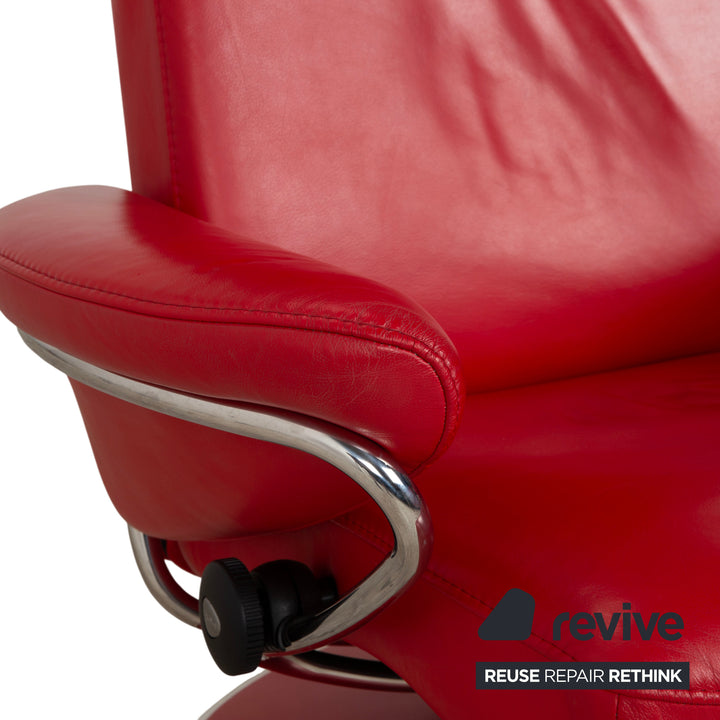 Stressless Jazz Leder Sessel Größe M Chilli Rot manuelle Funktion mit Kopfstütze
