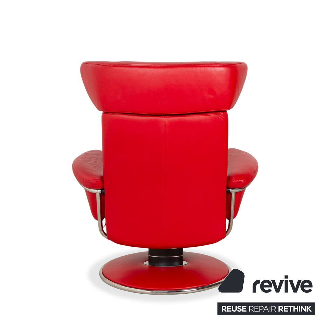 Fauteuil inclinable Stressless Jazz en cuir rouge chili, taille M, à réglage manuel, avec appui-tête