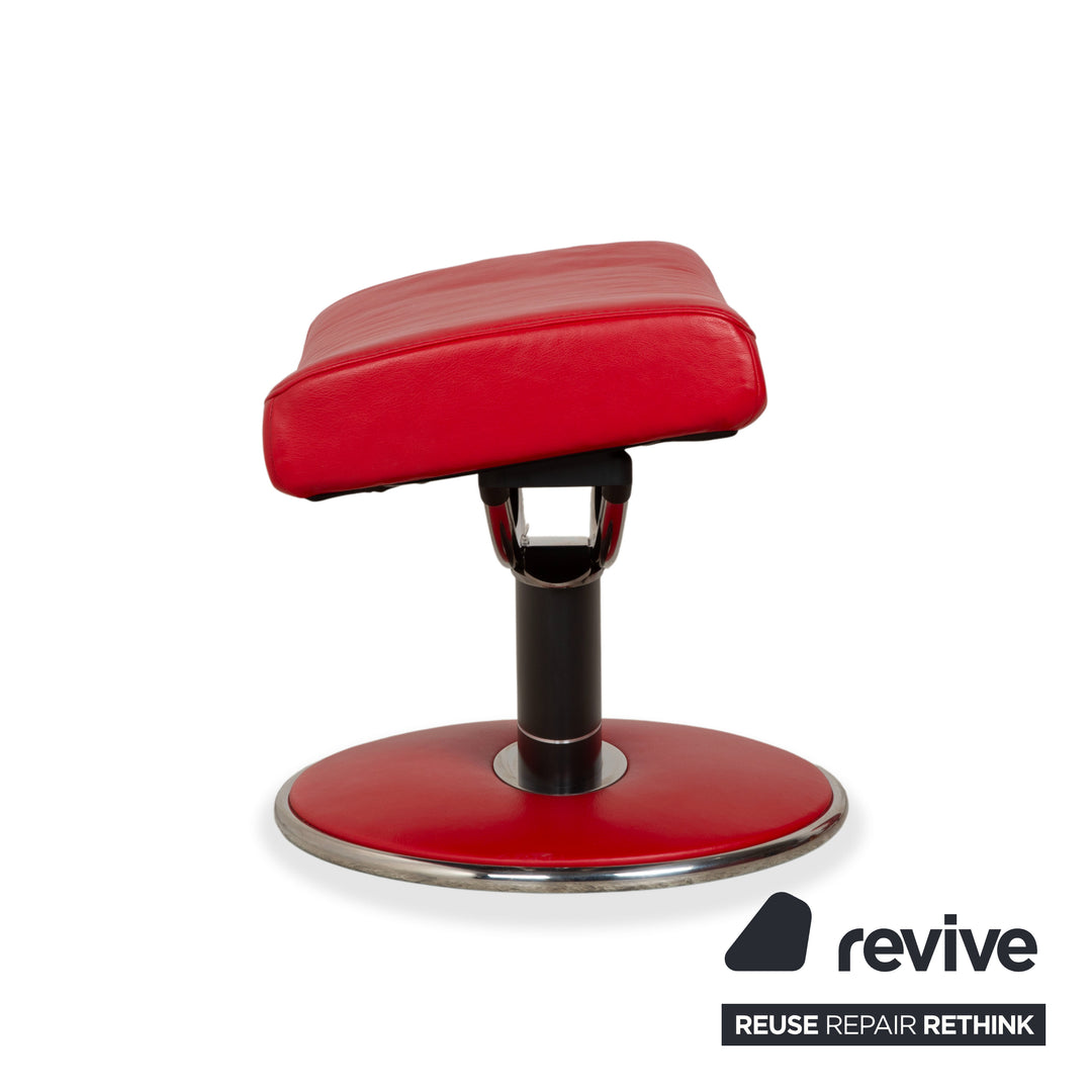 Fauteuil inclinable Stressless Jazz en cuir rouge chili, taille M, à réglage manuel, avec appui-tête