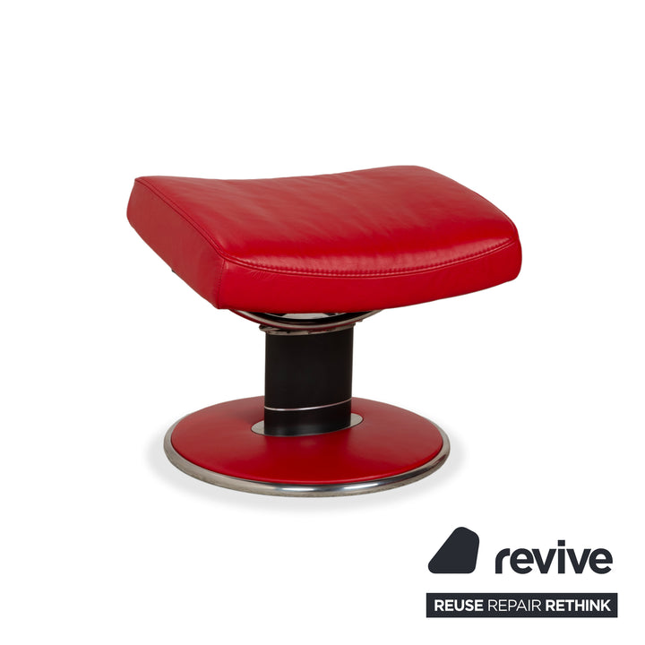 Fauteuil inclinable Stressless Jazz en cuir rouge chili, taille M, à réglage manuel, avec appui-tête