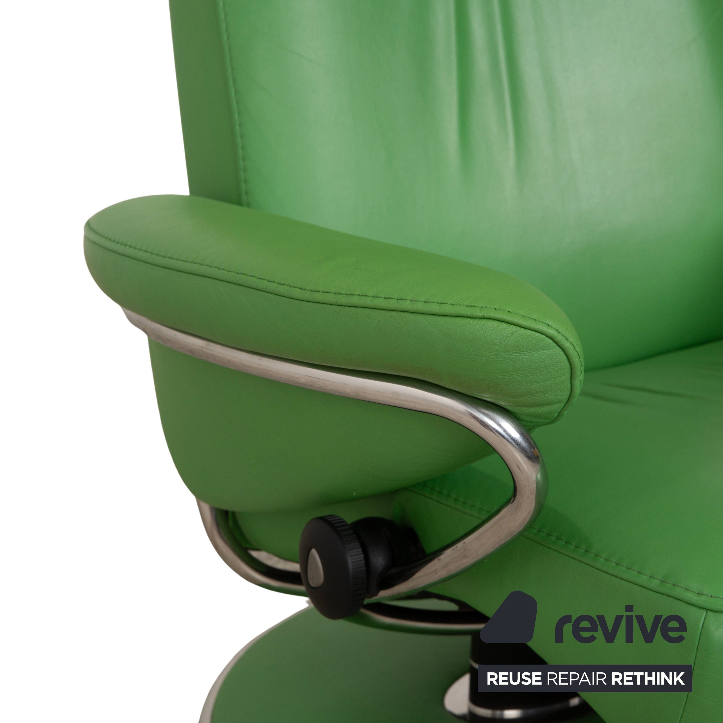 Stressless Jazz Leather Recliner Green incl. Footstool Reclining Function