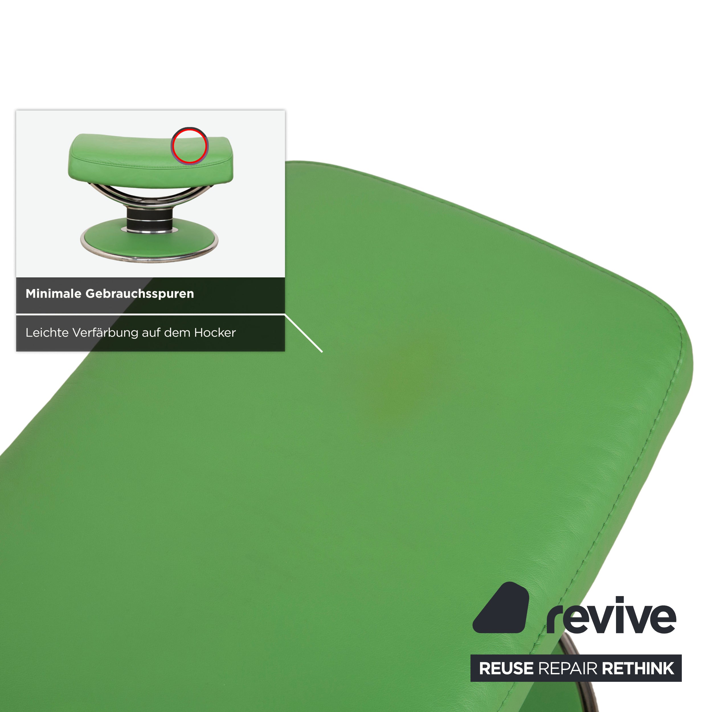 Stressless Jazz Leather Recliner Green incl. Footstool Reclining Function