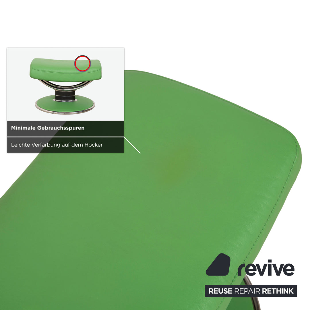 Stressless Jazz Leder Sessel Grün inkl. Hocker Relaxfunktion