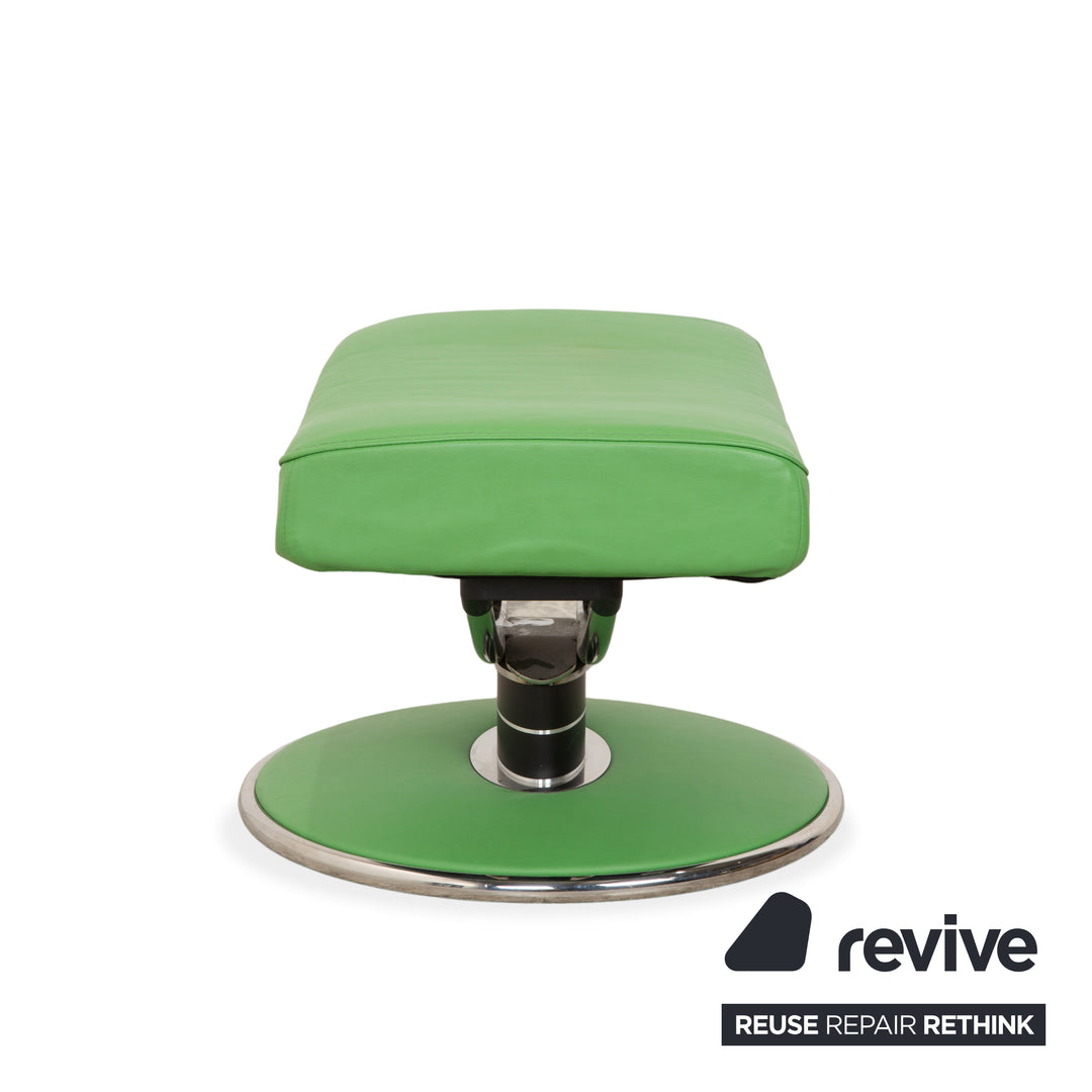 Fauteuil inclinable Stressless Jazz en cuir vert avec repose-pieds et fonction inclinable