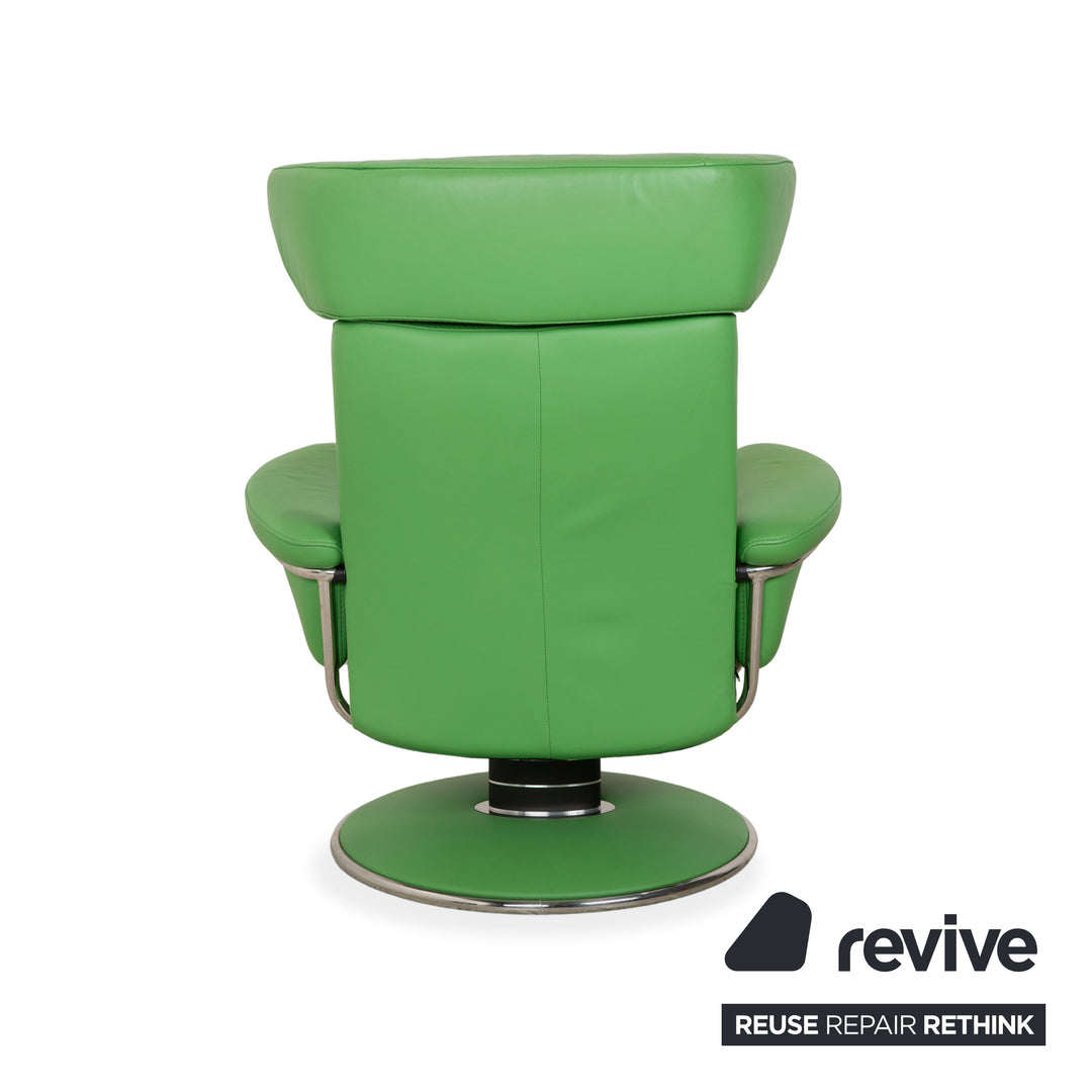 Fauteuil inclinable Stressless Jazz en cuir vert avec repose-pieds et fonction inclinable