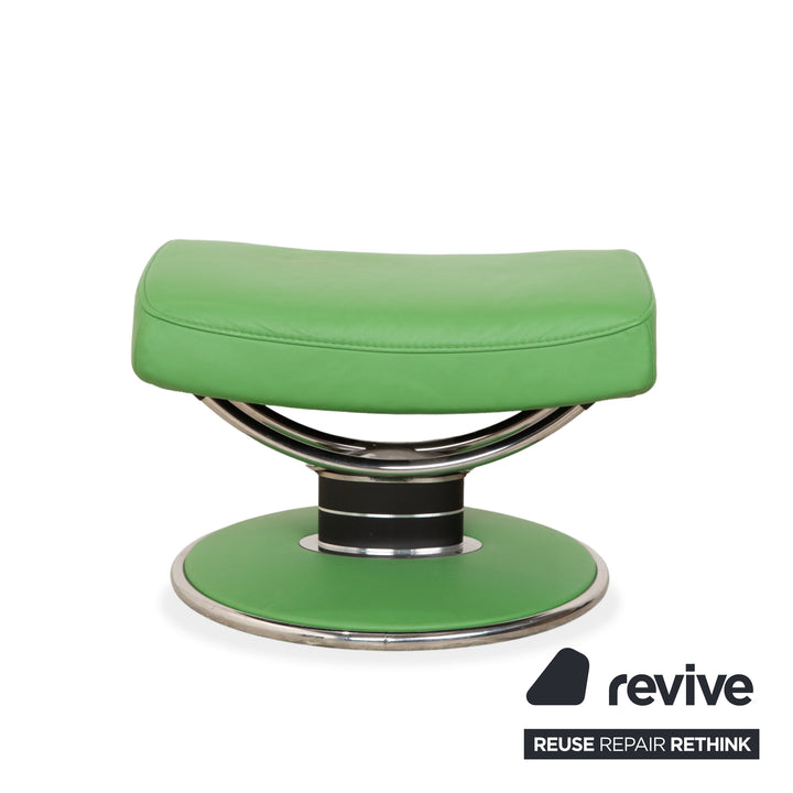 Fauteuil inclinable Stressless Jazz en cuir vert avec repose-pieds et fonction inclinable