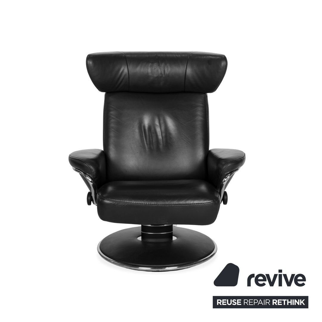 Stressless Jazz Leather Armchair incl. Footstool Blue Grey