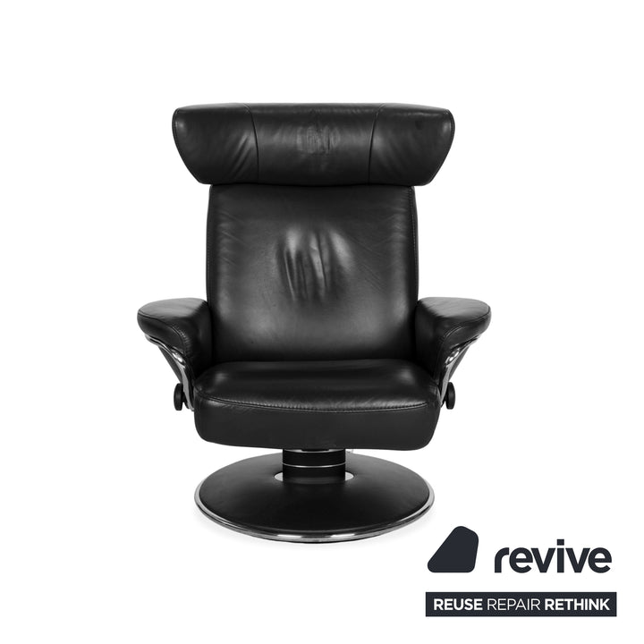 Stressless Jazz Leather Armchair incl. Footstool Blue Grey