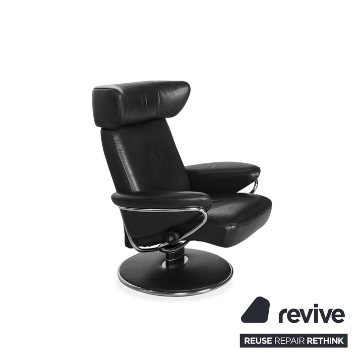 Stressless Jazz Leather Armchair incl. Footstool Blue Grey