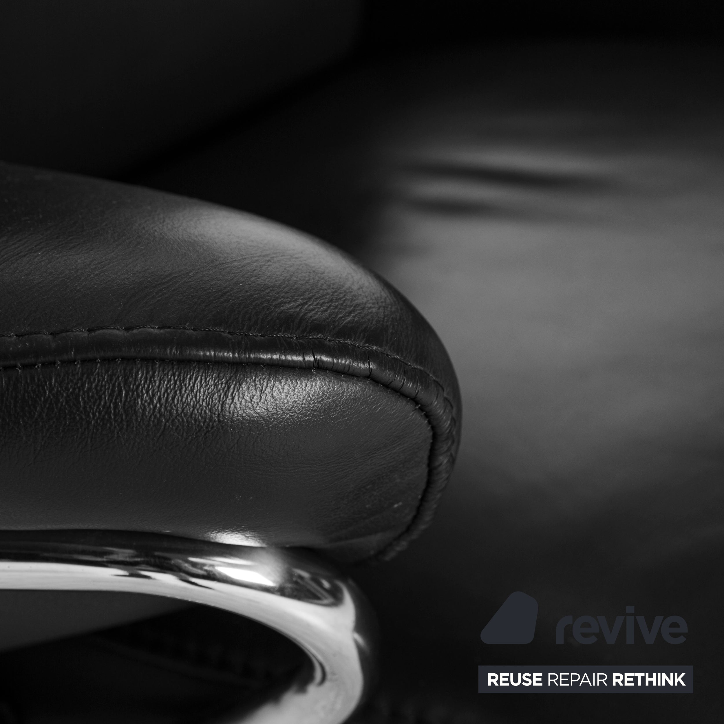 Stressless Jazz Leder Sessel inkl. Hocker Blau Grau