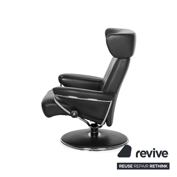 Stressless Jazz Leather Armchair incl. Footstool Blue Grey