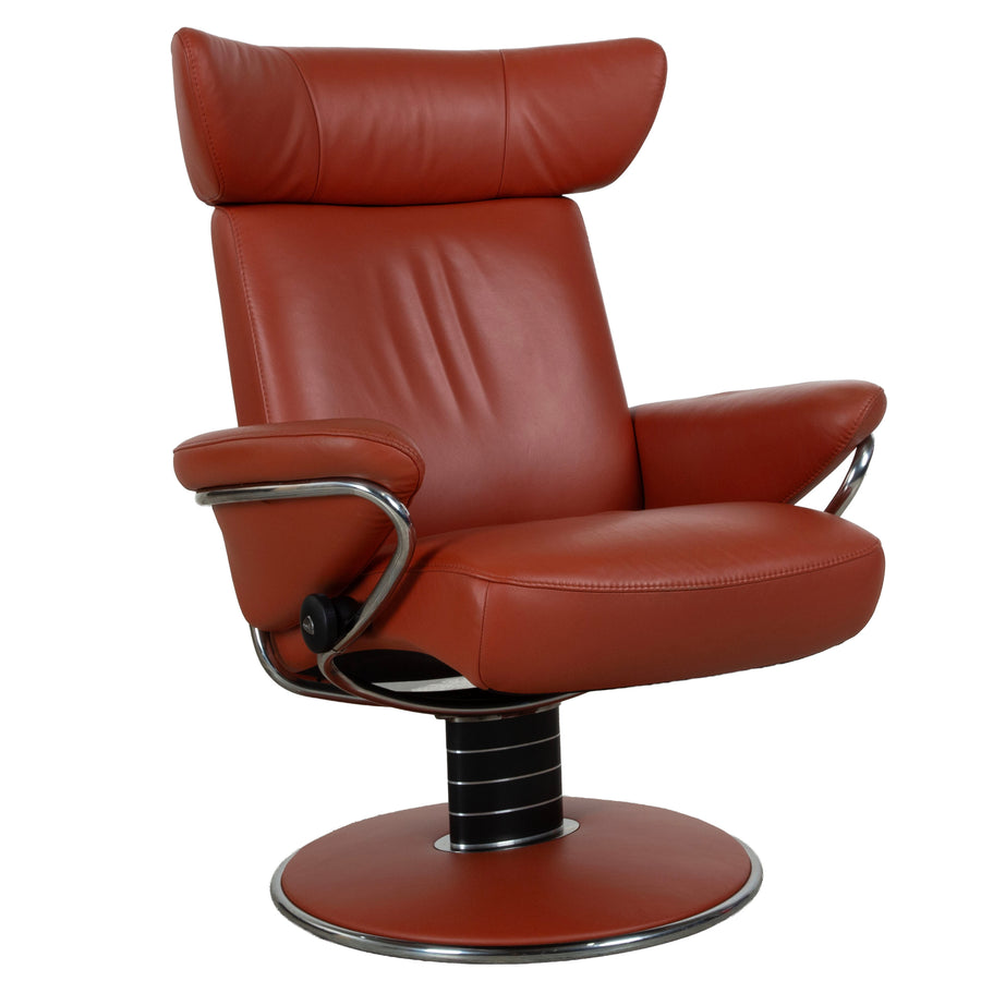 Stressless Jazz Leder Sessel Rot Braun Rost manuelle Funktion Größe M