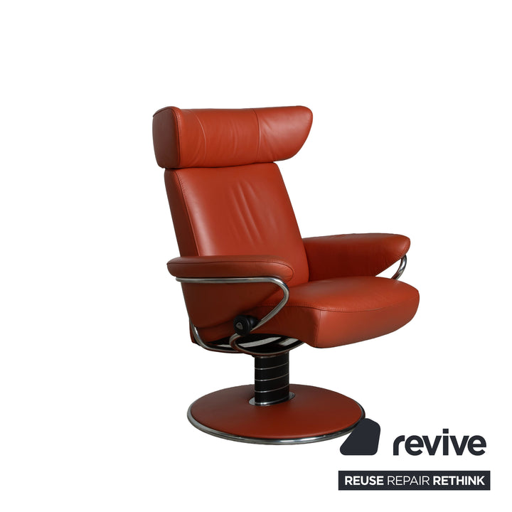 Stressless Jazz Leder Sessel Rot Braun Rost manuelle Funktion Größe M
