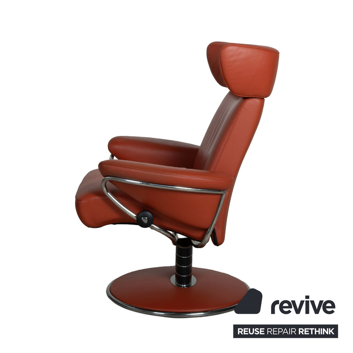 Stressless Jazz Leder Sessel Rot Braun Rost manuelle Funktion Größe M