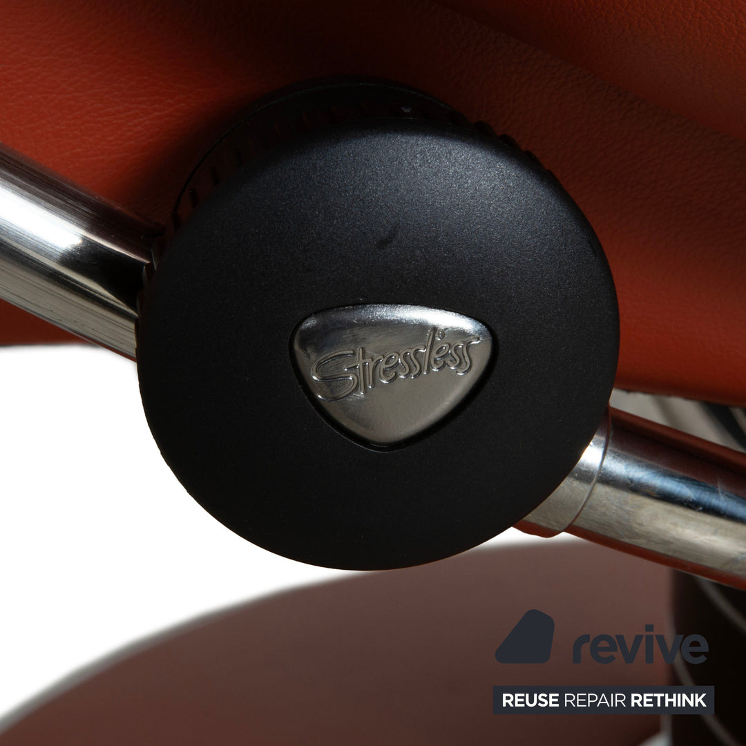 Stressless Jazz Leder Sessel Rot Braun Rost manuelle Funktion Größe M