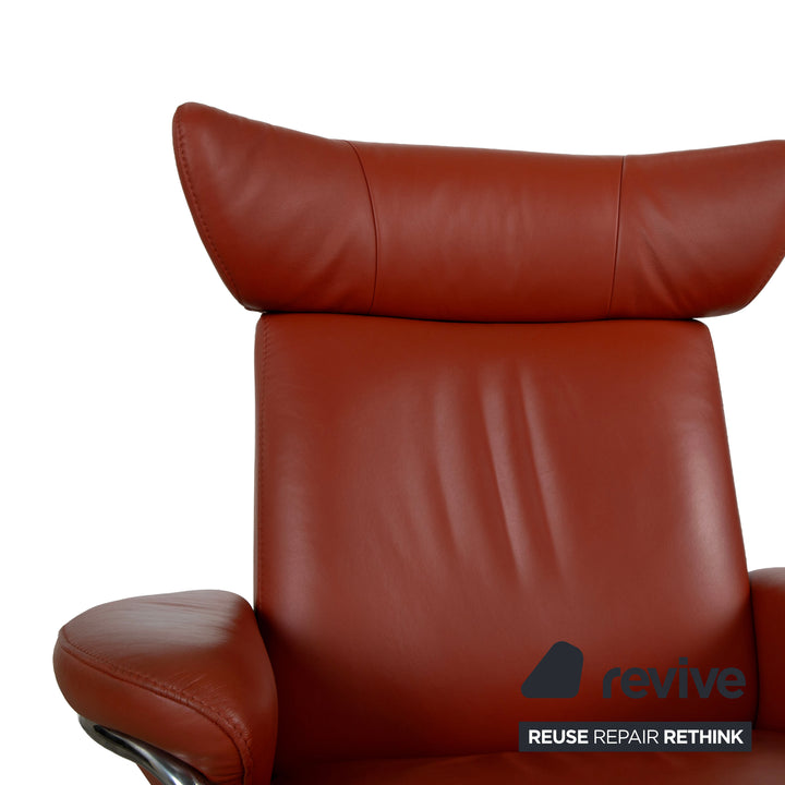 Stressless Jazz Leder Sessel Rot Braun Rost manuelle Funktion Größe M
