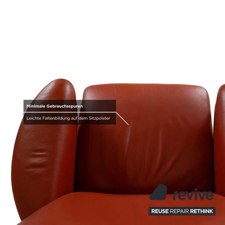 Stressless Jazz Leder Sessel Rot Braun Rost manuelle Funktion Größe M