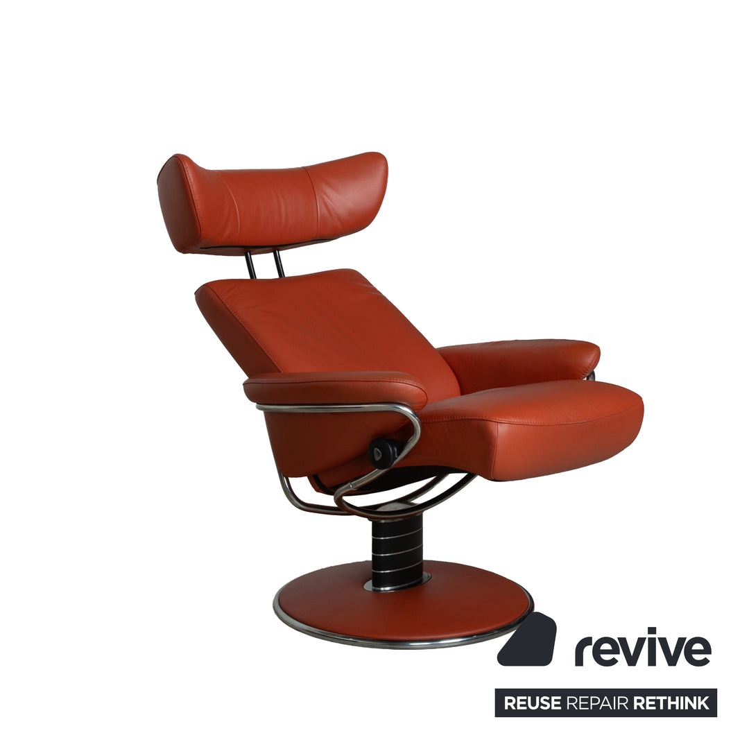 Stressless Jazz Leder Sessel Rot Braun Rost manuelle Funktion Größe M