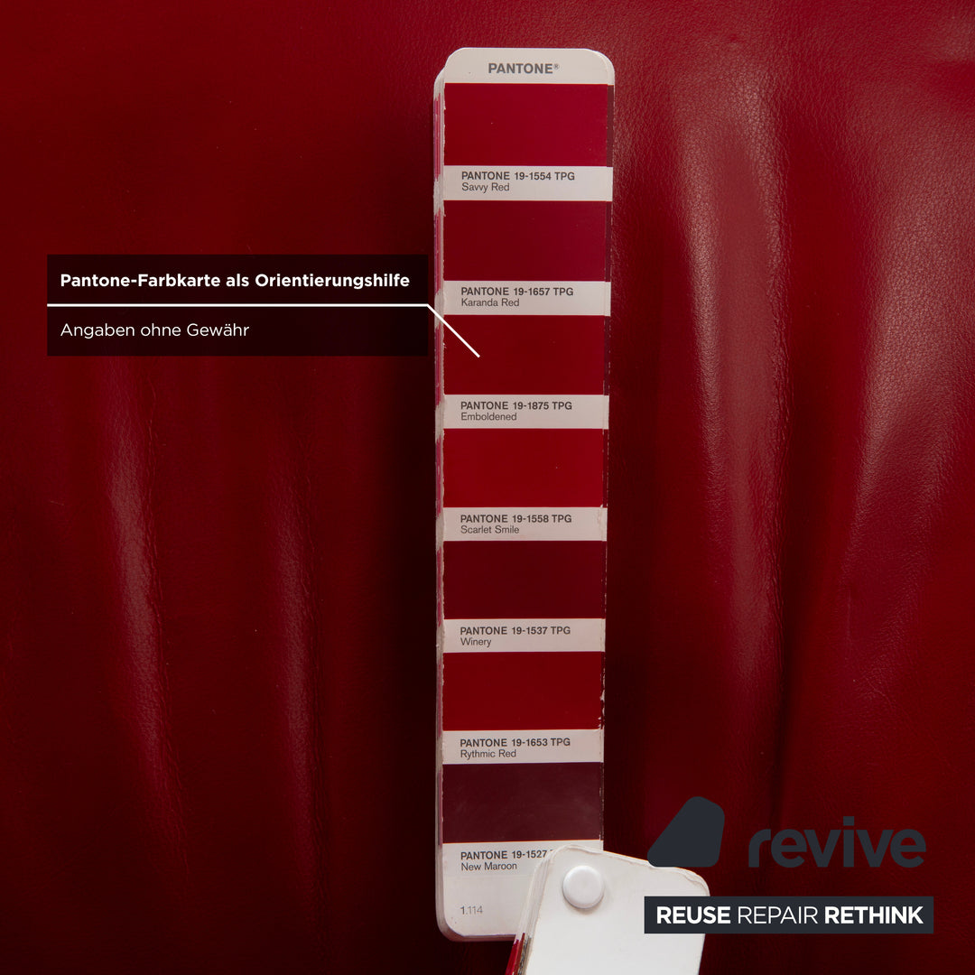 Fauteuil inclinable Stressless Jazz en cuir rouge, à réglage manuel, avec repose-pieds, taille M