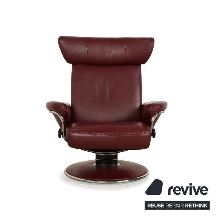 Stressless Jazz Leder Sessel Rot Weinrot manuelle Funktion