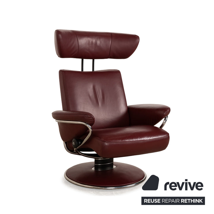 Stressless Jazz Leder Sessel Rot Weinrot manuelle Funktion
