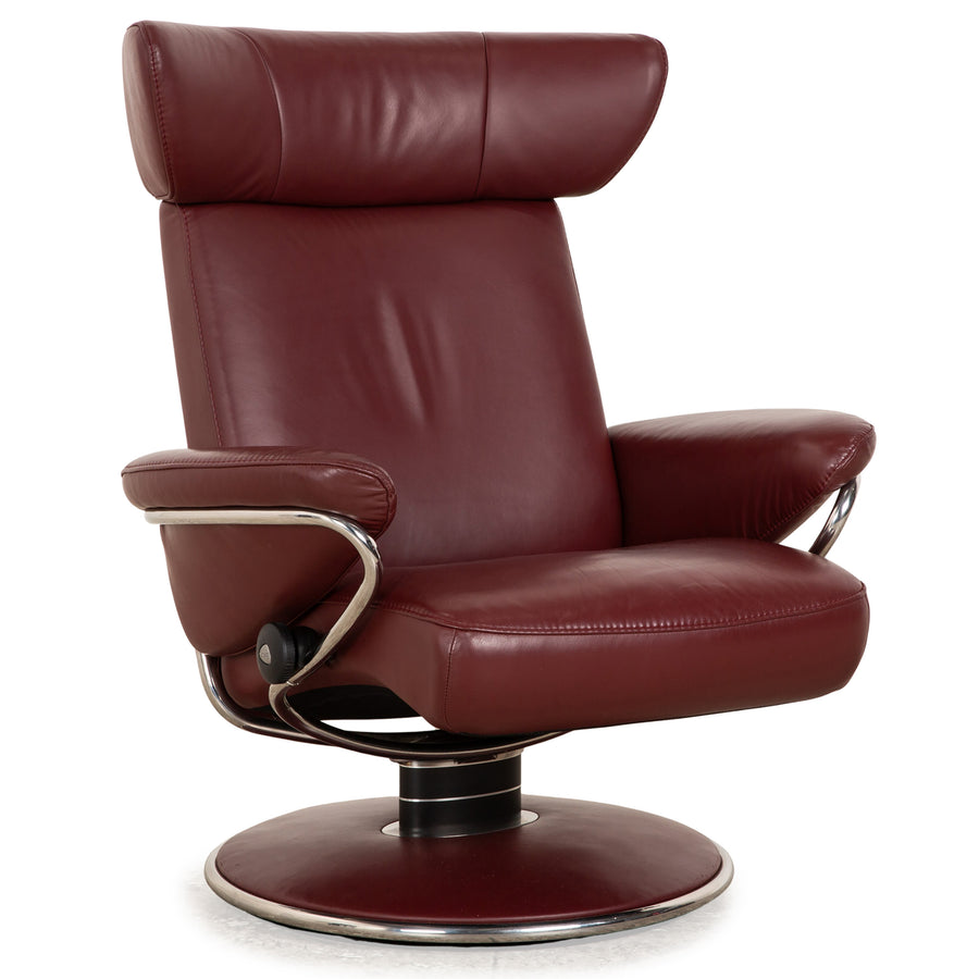 Stressless Jazz Leder Sessel Rot Weinrot manuelle Funktion