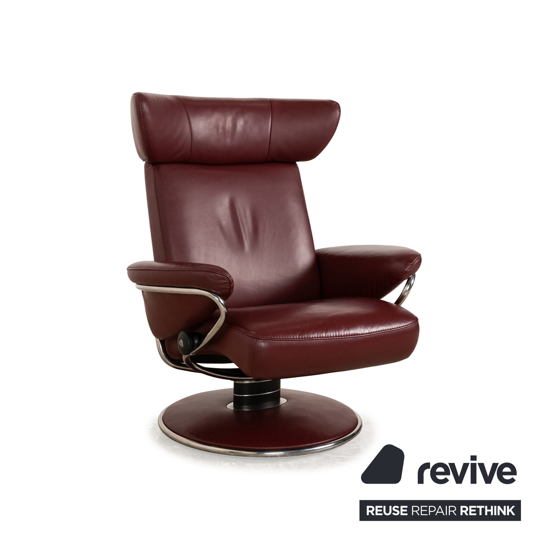 Stressless Jazz Leder Sessel Rot Weinrot manuelle Funktion