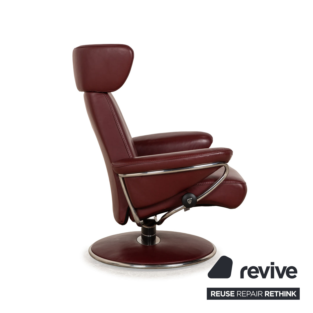 Stressless Jazz Leder Sessel Rot Weinrot manuelle Funktion
