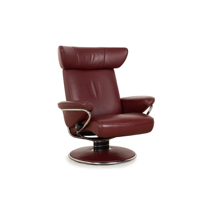 Fauteuil Cuir Jazz Stressless Rouge Vin Rouge Fonction Manuelle