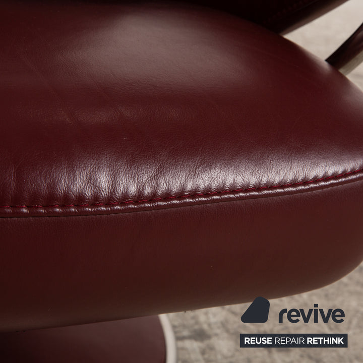 Stressless Jazz Leather Armchair Red Wine Red Manual Function