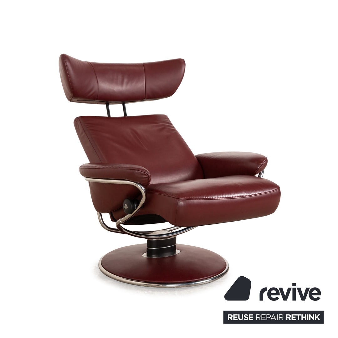 Stressless Jazz Leder Sessel Rot Weinrot manuelle Funktion