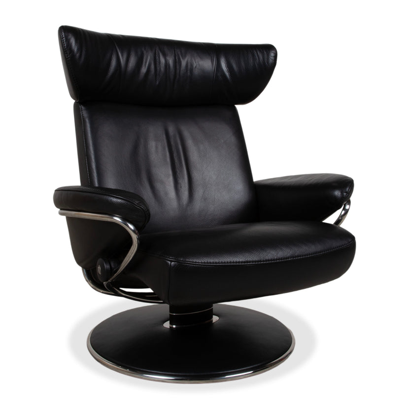 Stressless Jazz Leather Armchair Black Size L Recliner Function