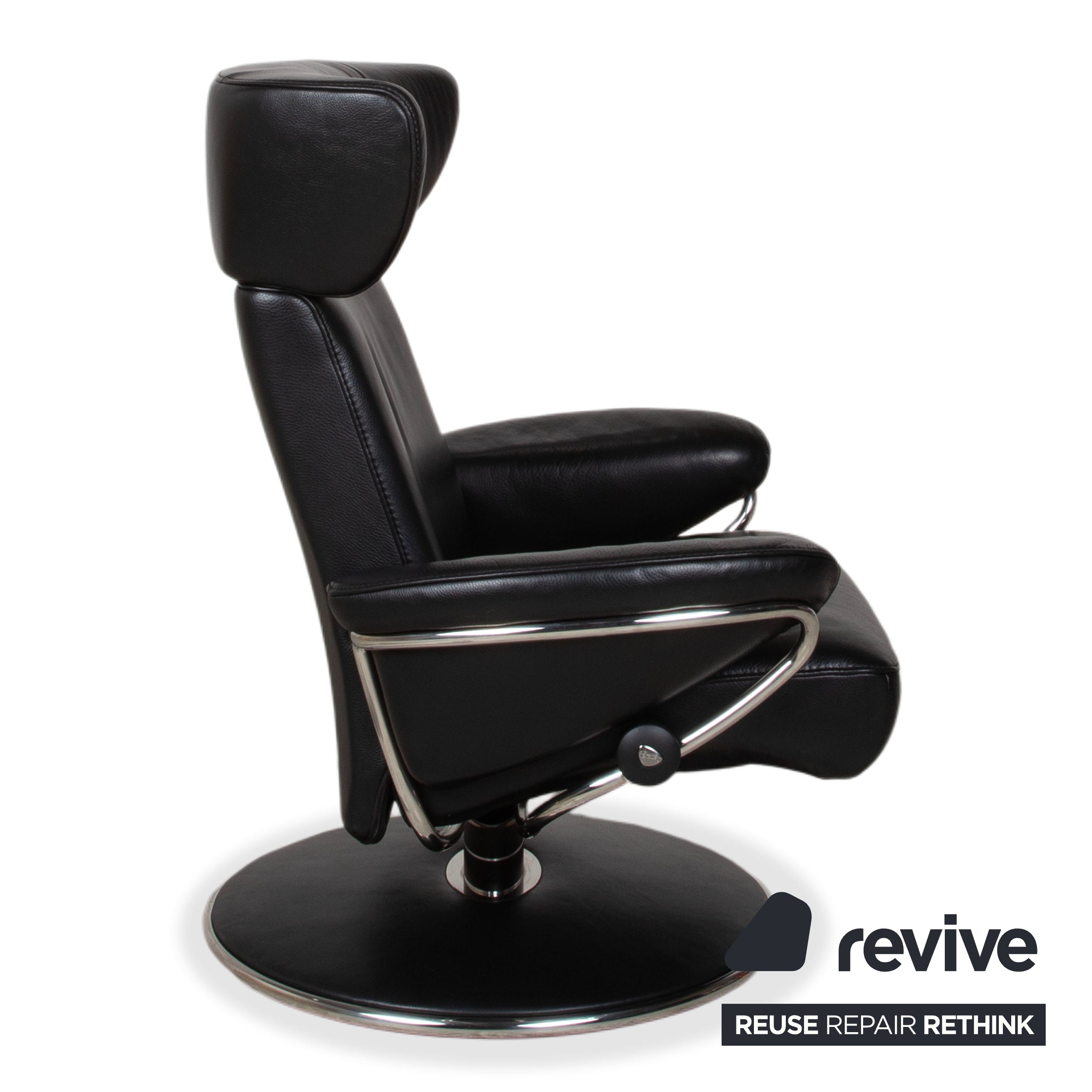 Stressless Jazz Leather Armchair Black Size L Recliner Function