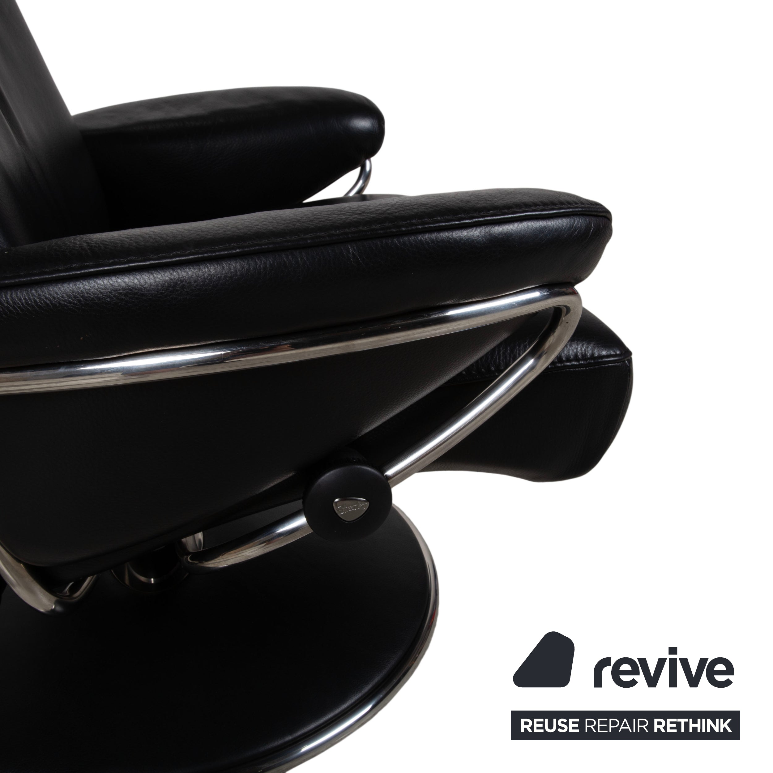 Stressless Jazz Leather Armchair Black Size L Recliner Function