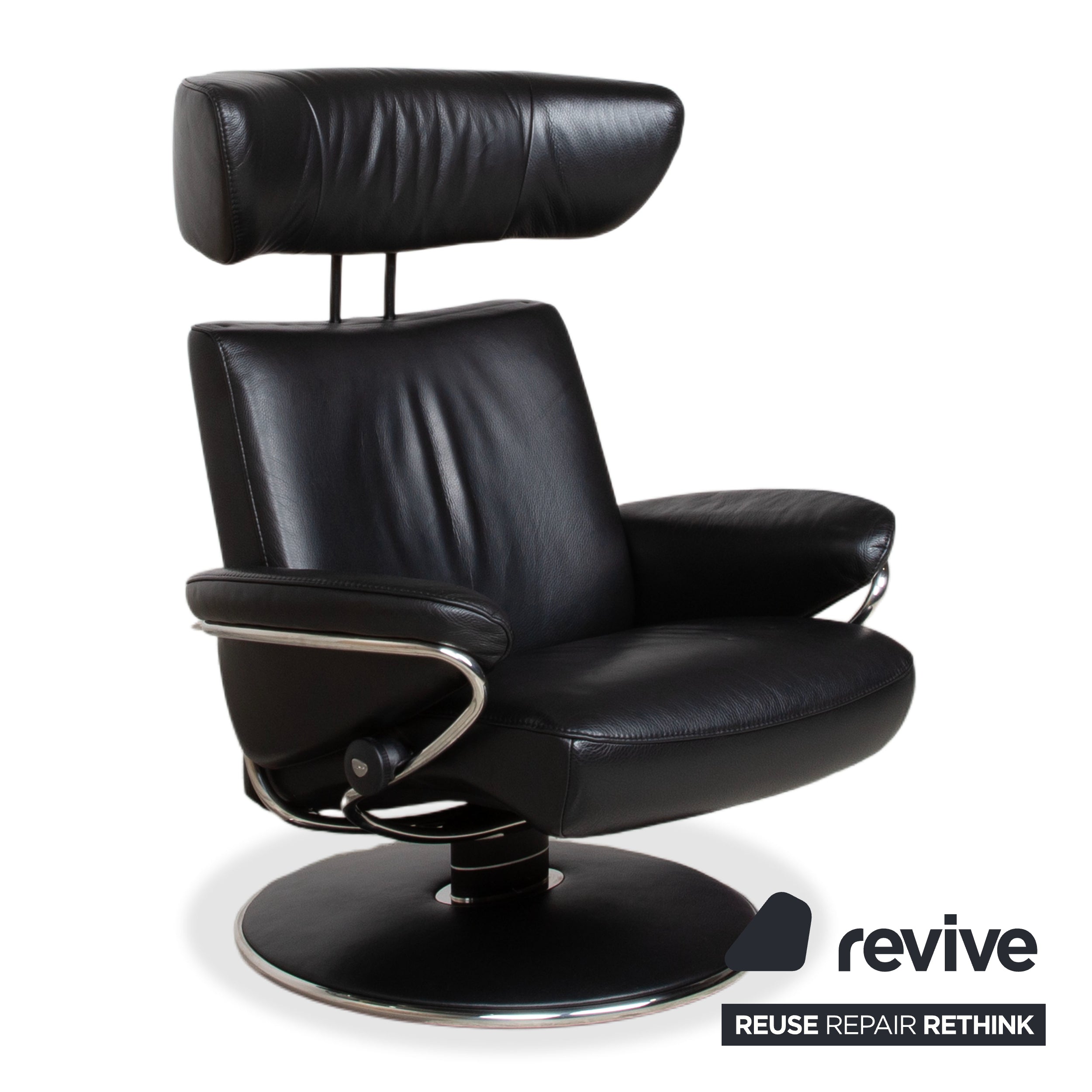 Stressless Jazz Leather Armchair Black Size L Recliner Function