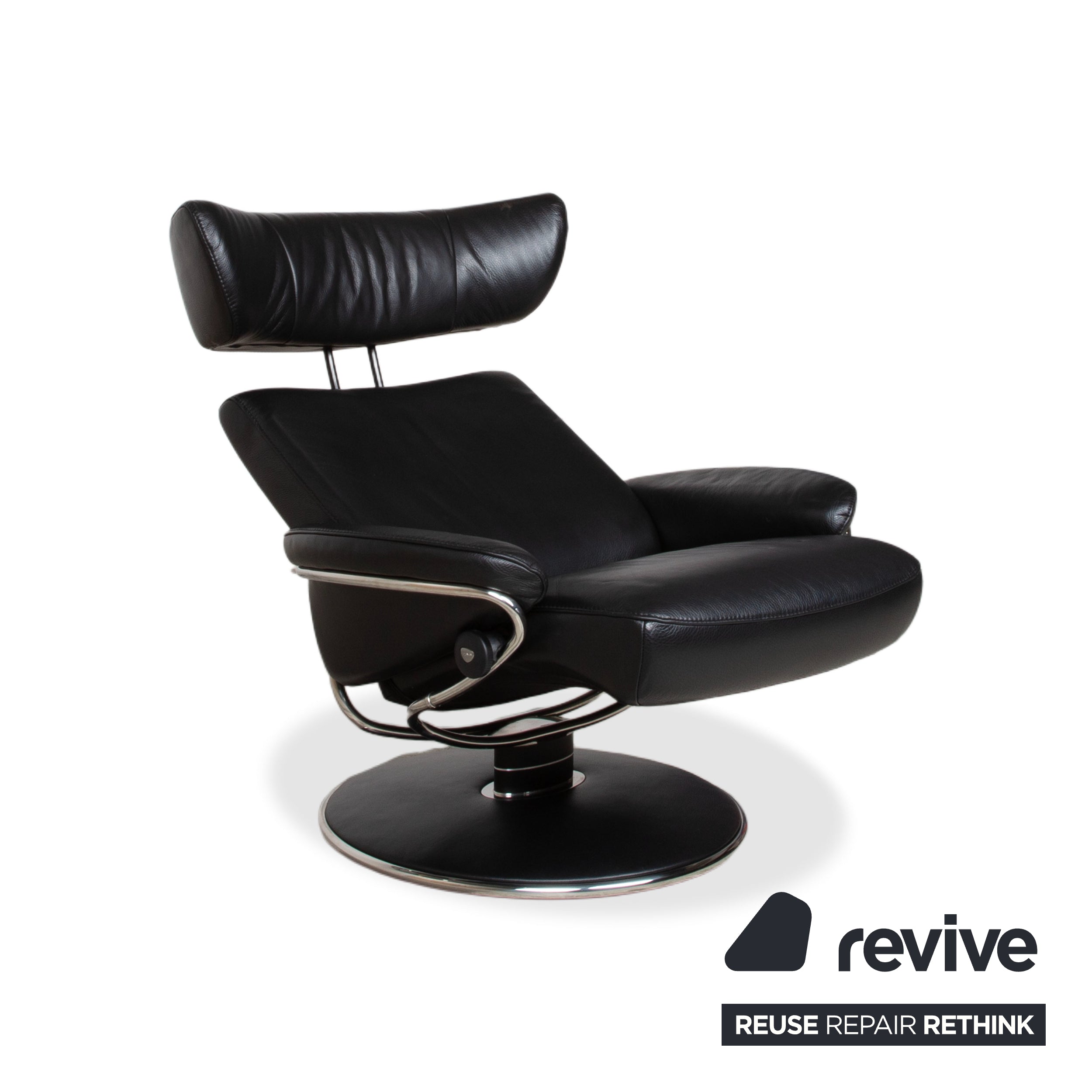 Stressless Jazz Leather Armchair Black Size L Recliner Function