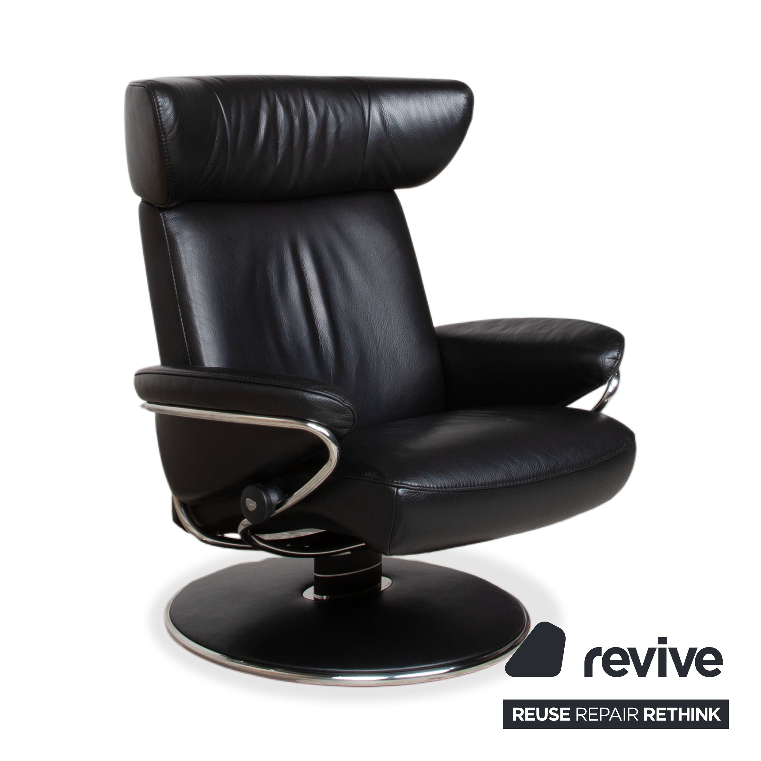 Stressless Jazz Leather Armchair Black Size L Recliner Function