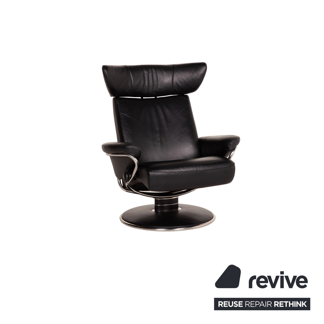 Stressless Jazz Leder Sessel Schwarz Größe M inkl. Hocker Relaxfunktion Funktion