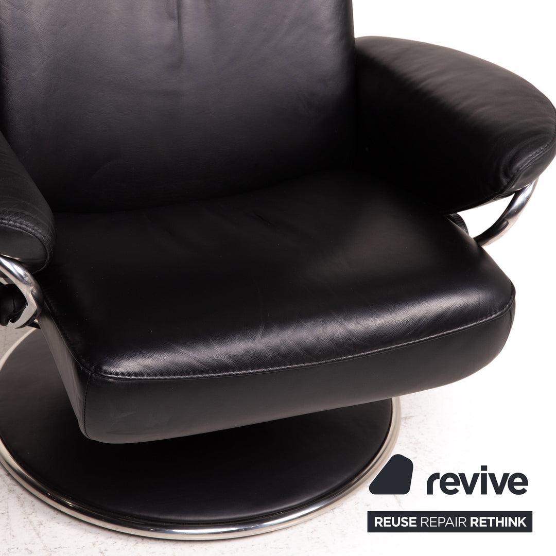 Stressless Jazz leather armchair black size M incl. stool relaxation function